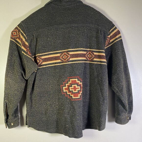 Orvis Southwest Aztec Button Outdoor Camp Shirt Large Blanket Shacket - Picture 10 of 14